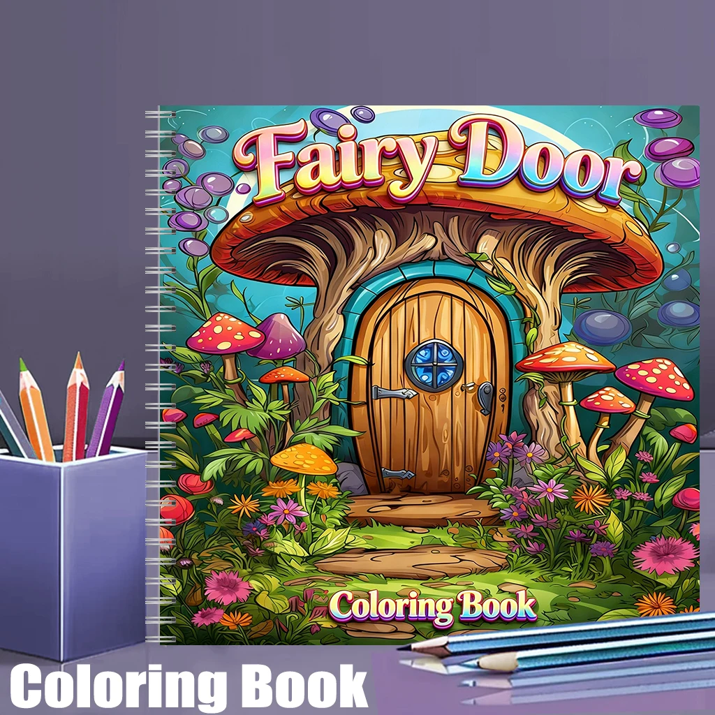 Adult Coloring Book Stress Relief - Coloring Book Fairy Door for Adult