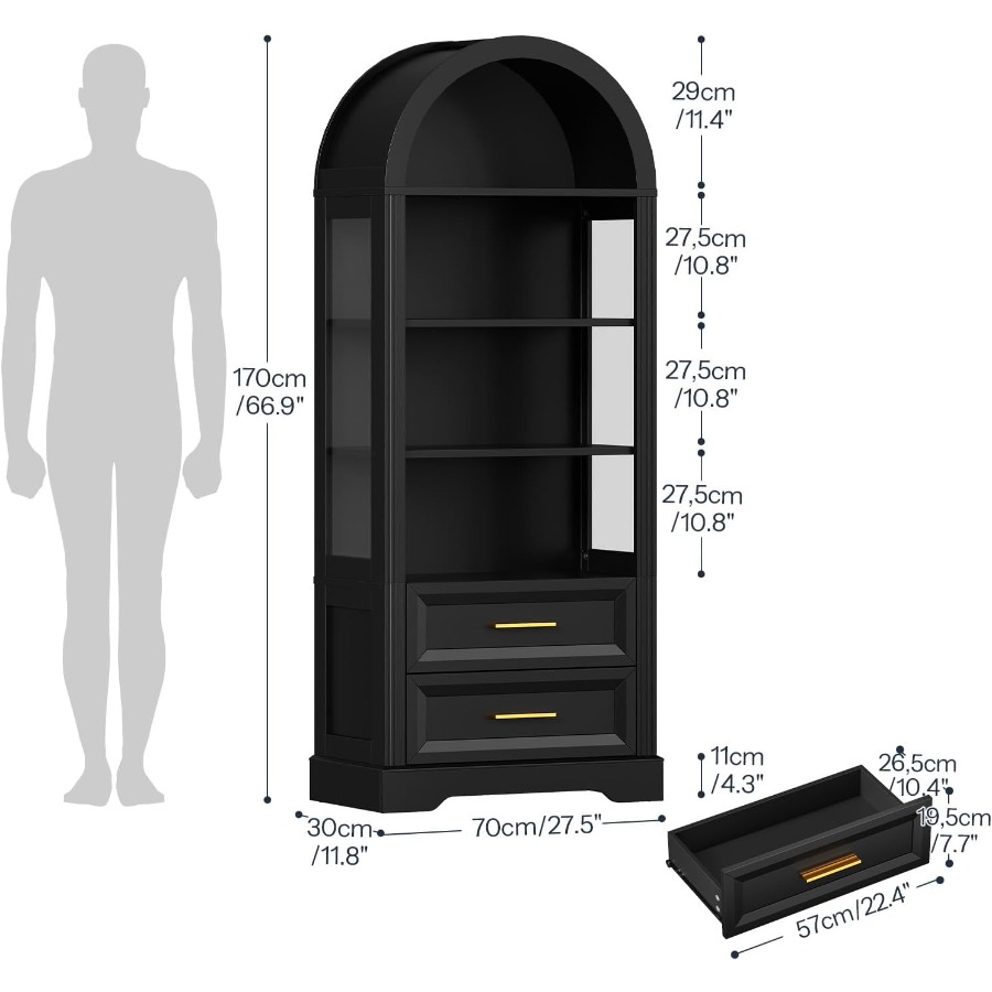 Display Cabinet, Tall Arched B - đánh giá và giá Books
