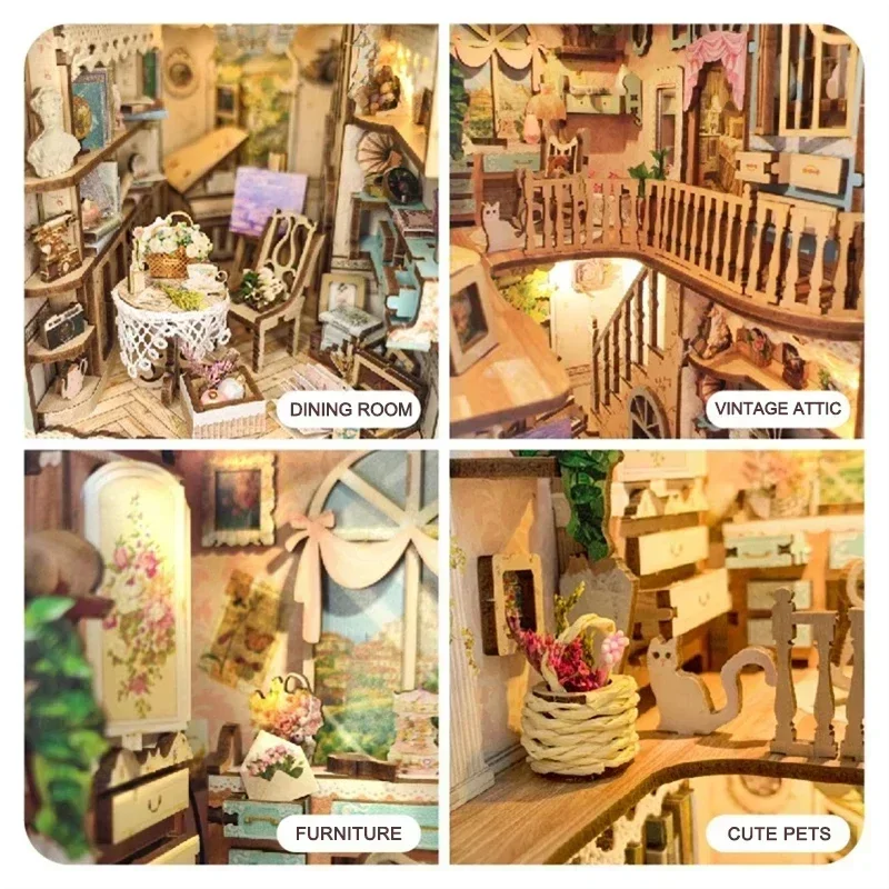 Fairy Tale Town Bookshelf Fore - đánh giá và giá Diy Wooden Book Nook Kit Shelf Insert