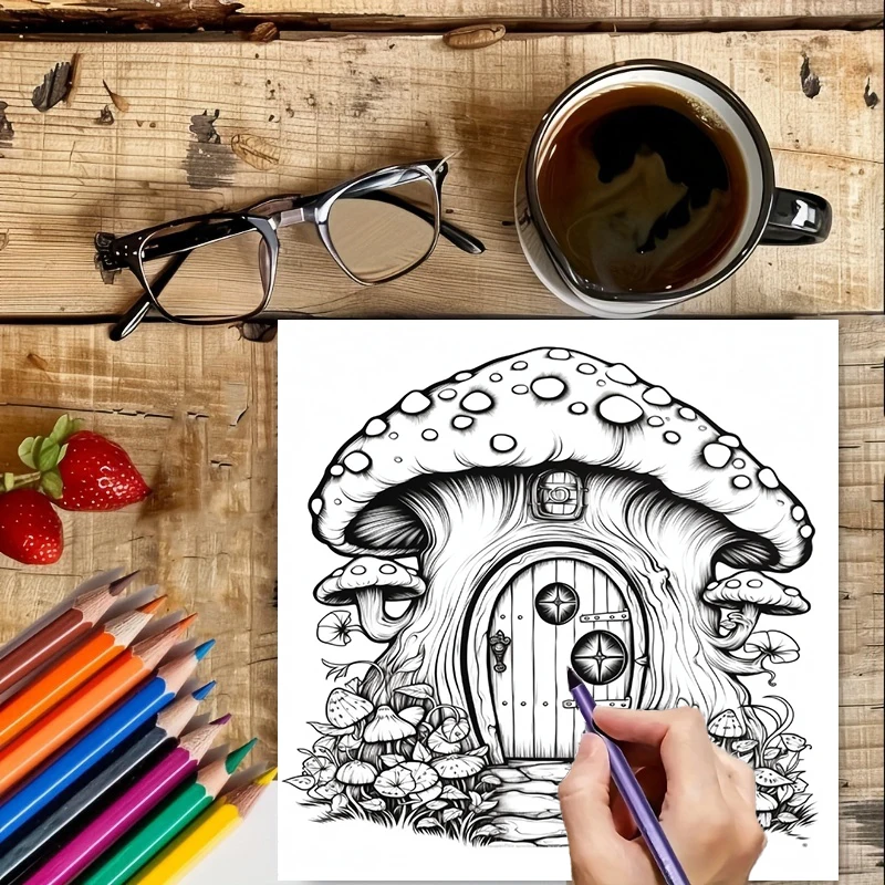 Coloring Book Fairy Door for A - đánh giá và giá Adult Coloring Book Stress Relief